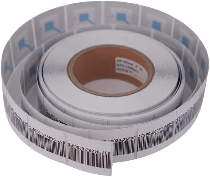 ZFD 8.2MHZ Security Labels 5000 Pcs Retail Anti-Theft System Soft Tags with Adhesive for Shoplifting Alarm 4X4cm with Mock Barcode Checkpoint System Compatible - Image 2